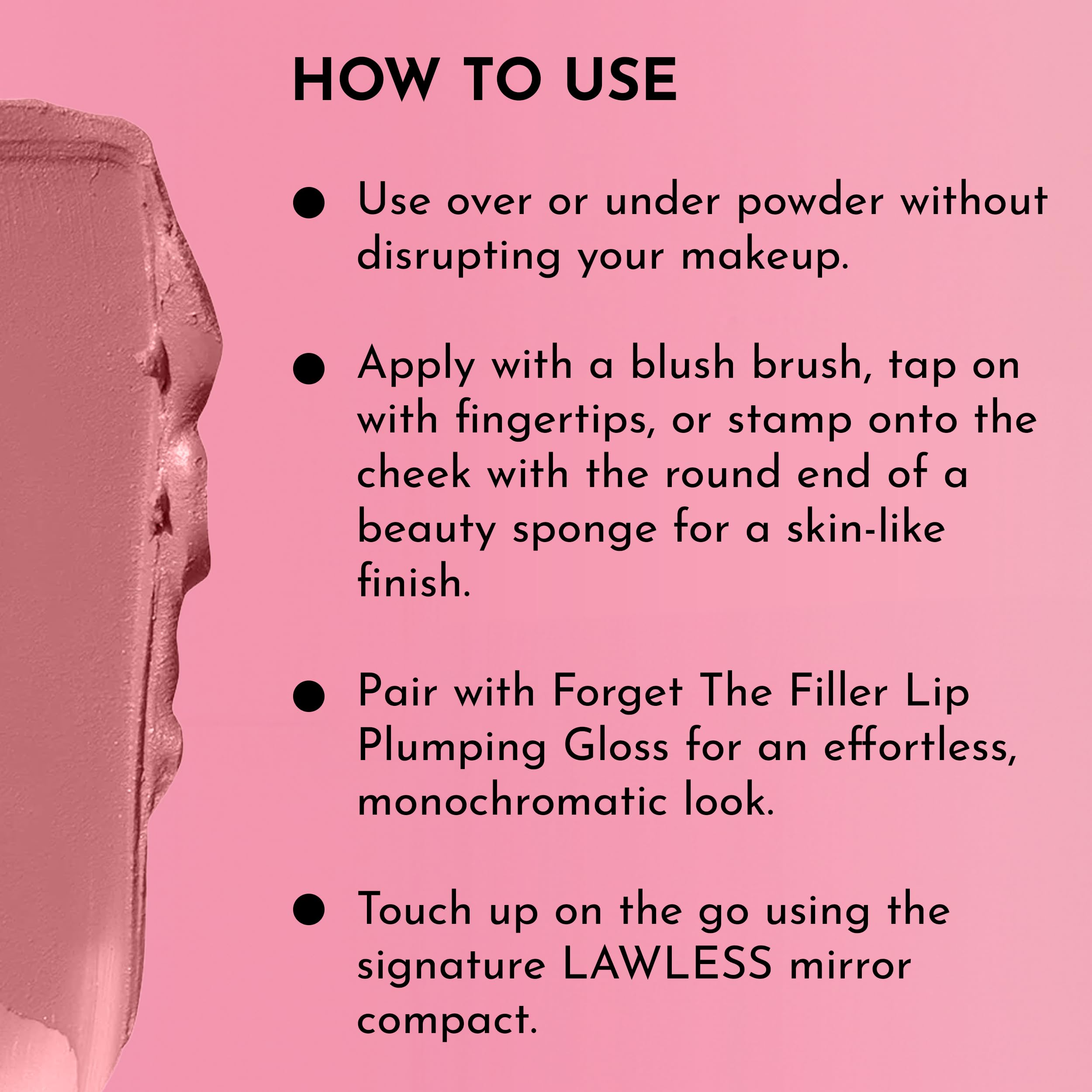 LAWLESS Pinch My Cheeks Soft-Blur Cream Blush - Angel | Talc-Free, Buildable Radiance