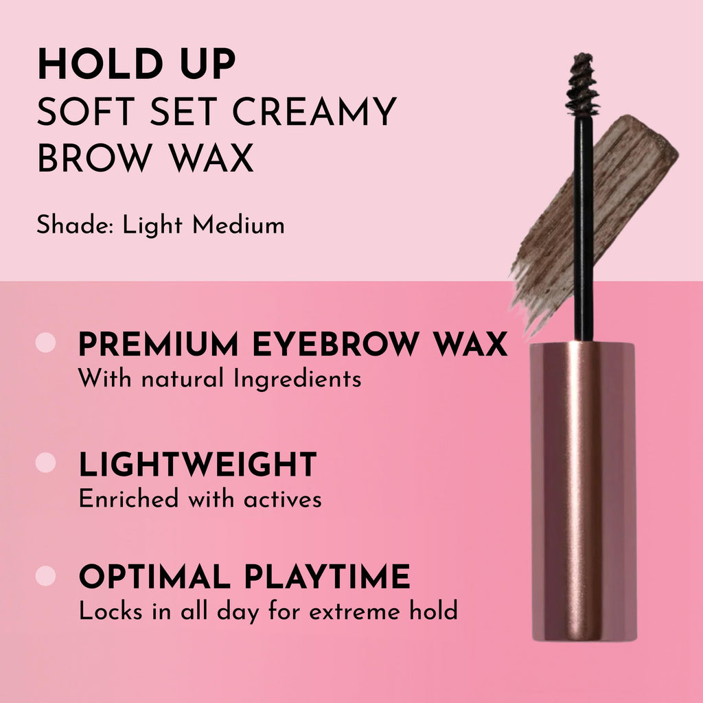 LAWLESS Hold Up Soft Set Brow Wax – Creamy, Flexible Tint for Light Medium Brown Brows (0.23 oz)