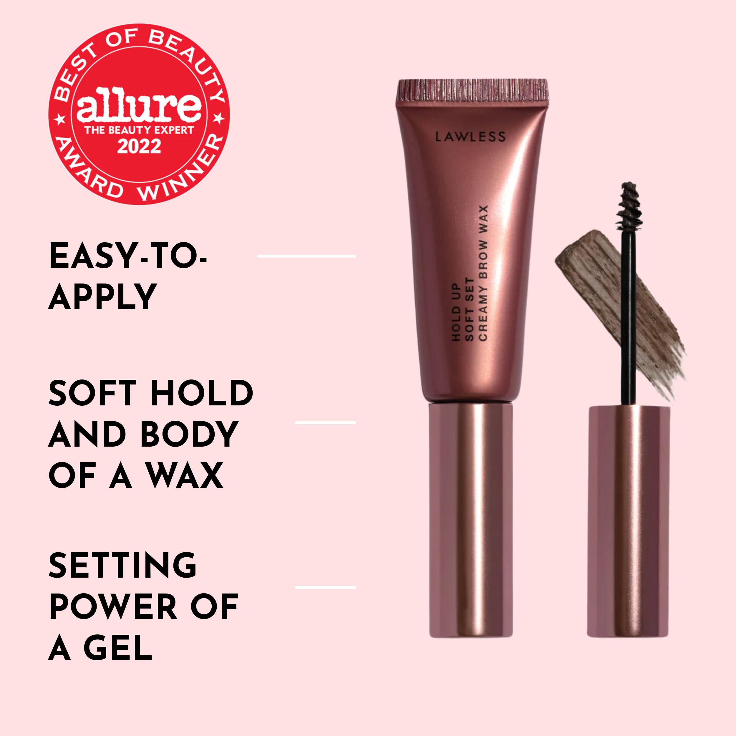 LAWLESS Hold Up Soft Set Brow Wax – Creamy, Flexible Tint for Light Medium Brown Brows (0.23 oz)