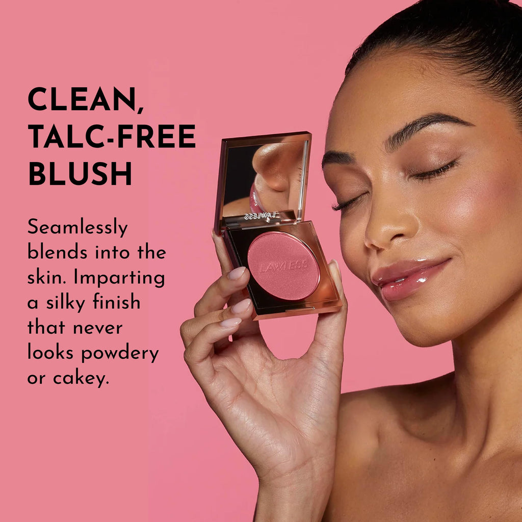 LAWLESS Make Me Blush Velvet Blush Dessert Rose | Talc-Free, Clean Formula, Natural Finish