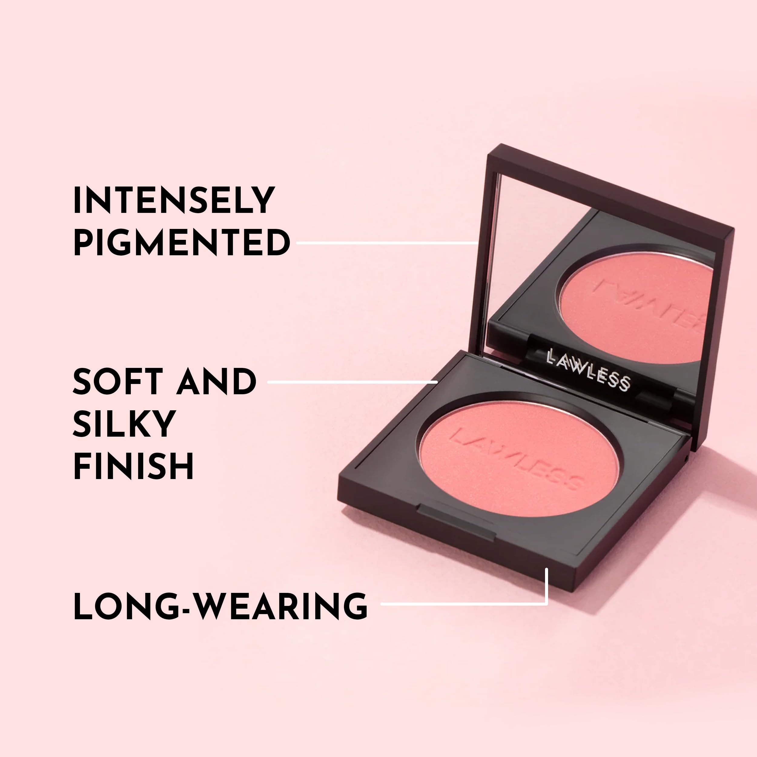 LAWLESS Make Me Blush Velvet Blush Dessert Rose | Talc-Free, Clean Formula, Natural Finish