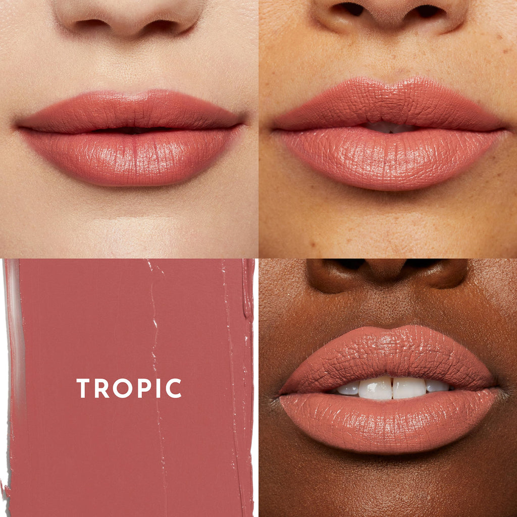 LAWLESS Forget the Filler Lip-Plumping Lipstick Tropic – Satin Cream Lipstick, 0.1 oz