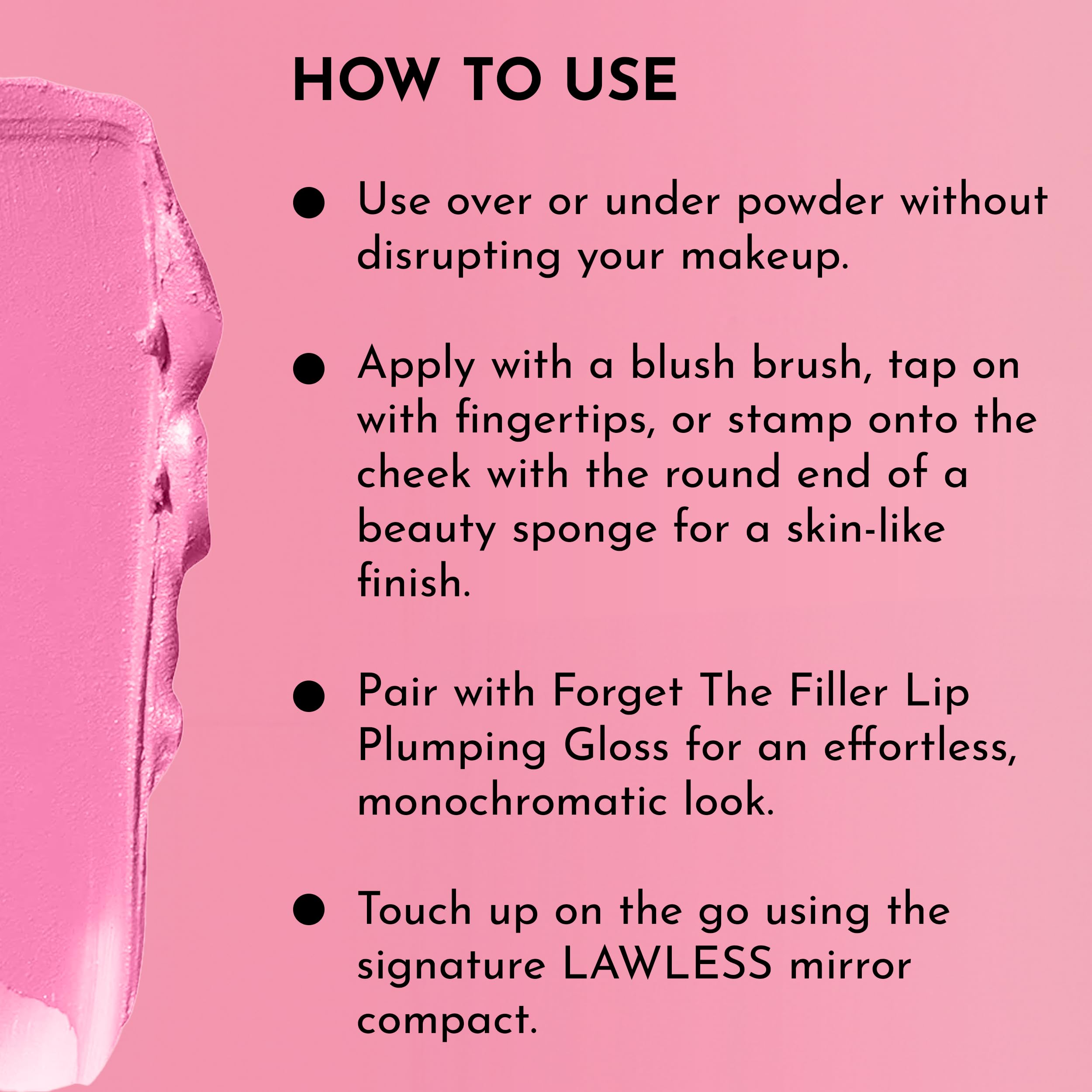 LAWLESS Pinch My Cheeks Soft-Blur Cream Blush - Gumdrop | Talc-Free, Buildable Cloud Finish