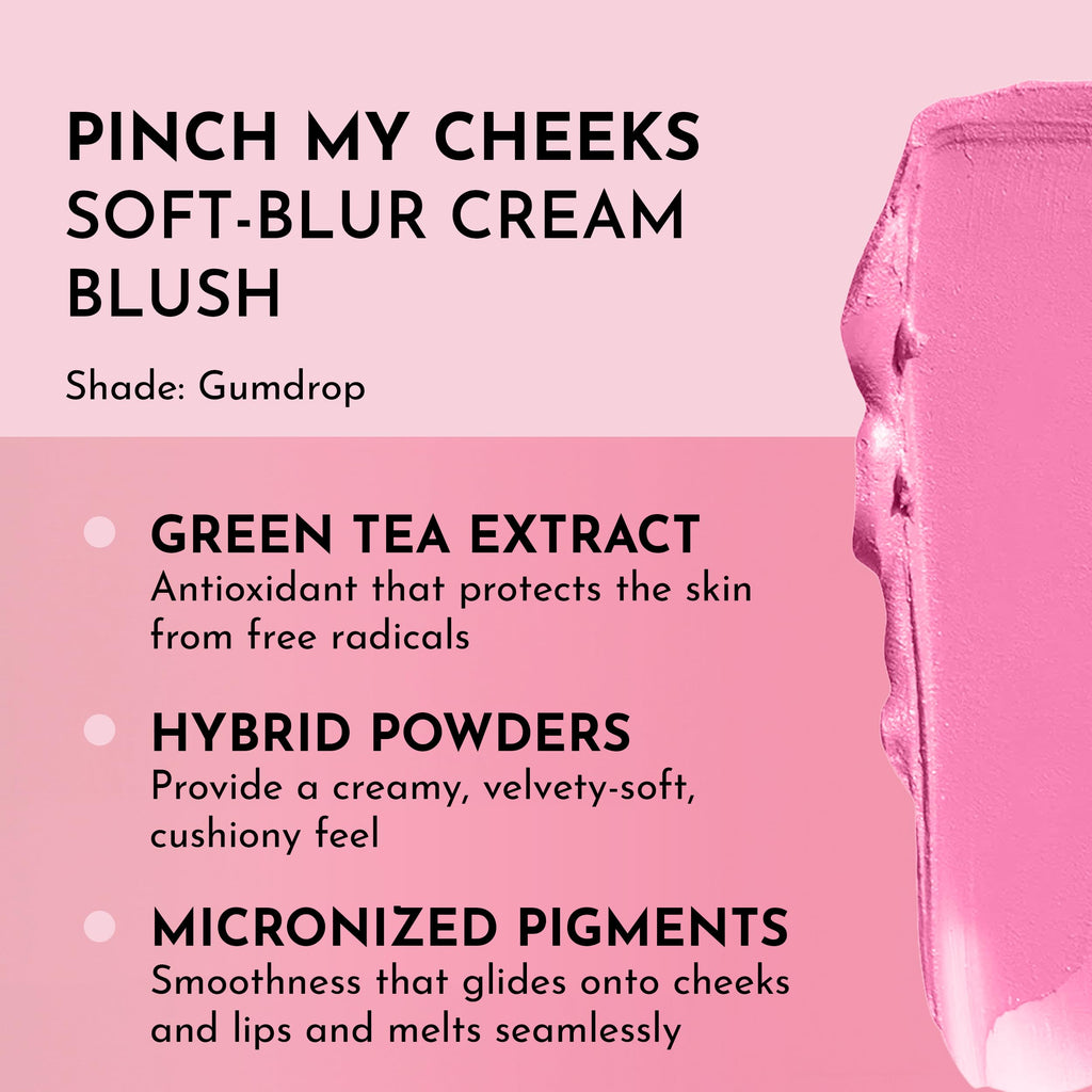 LAWLESS Pinch My Cheeks Soft-Blur Cream Blush - Gumdrop | Talc-Free, Buildable Cloud Finish