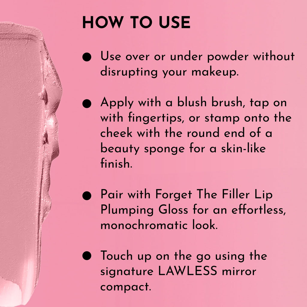 LAWLESS Pinch My Cheeks Soft-Blur Cream Blush – Rosebud & Pink (0.18 oz) | Buildable Color