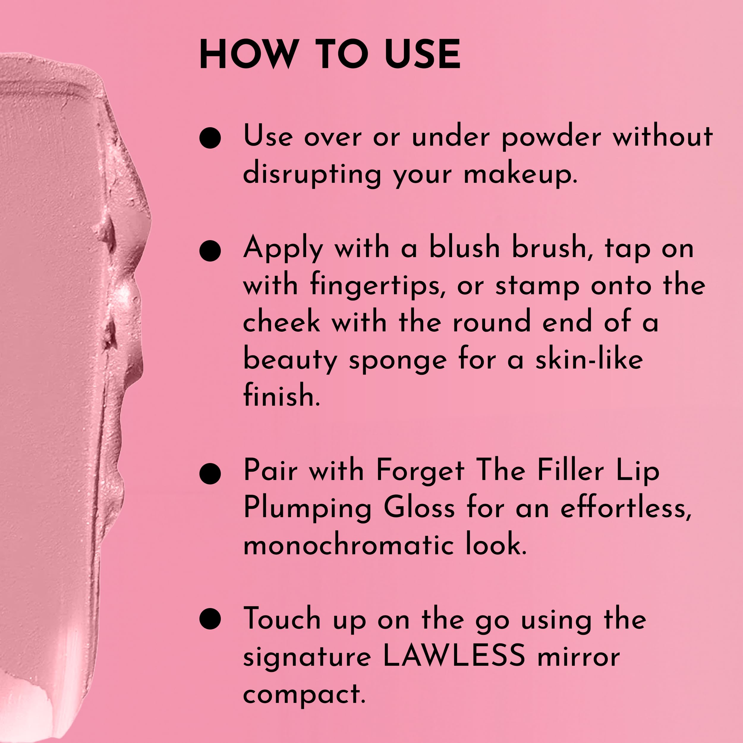 LAWLESS Pinch My Cheeks Soft-Blur Cream Blush – Rosebud & Pink (0.18 oz) | Buildable Color