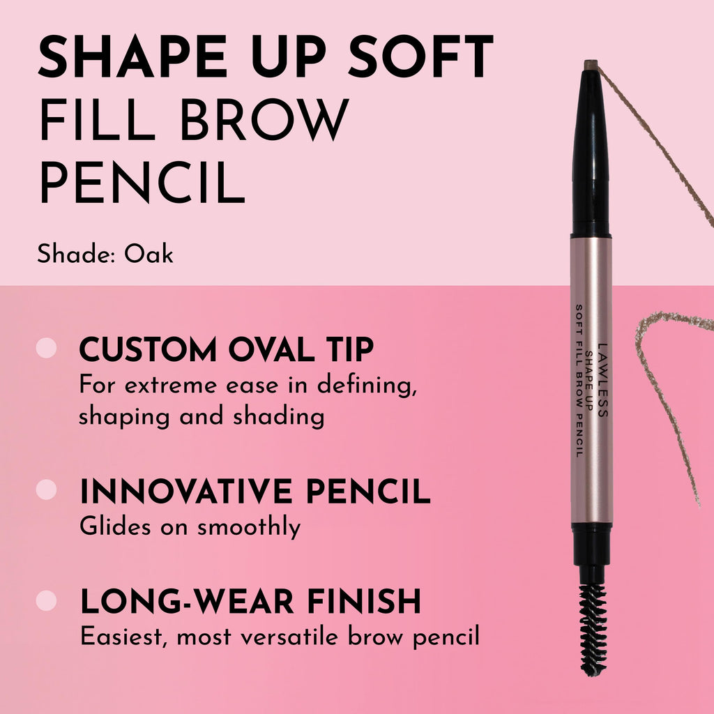Lawless Shape Up Soft Fill Brow Pencil – Oak Brown, 0.005 oz – Natural, Long-Wear Definition