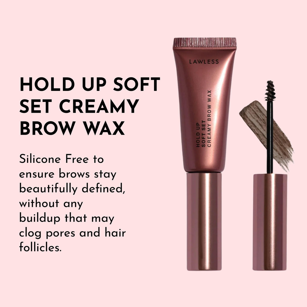 LAWLESS Hold Up Soft Set Brow Wax – Creamy, Flexible Tint for Light Medium Brown Brows (0.23 oz)