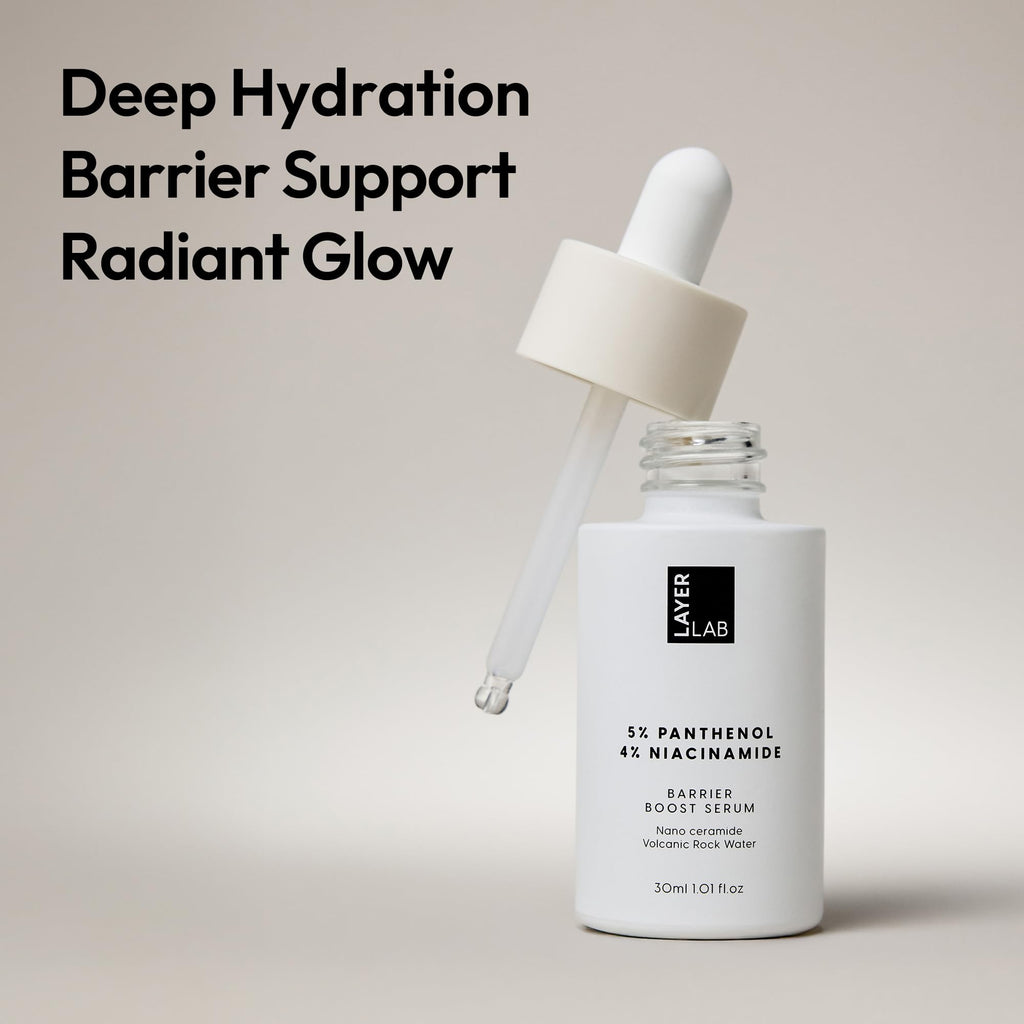 LAYERLAB Barrier Boost Serum – 5% Panthenol, 4% Niacinamide, Nano-Ceramide, Volcanic Water, 30ml
