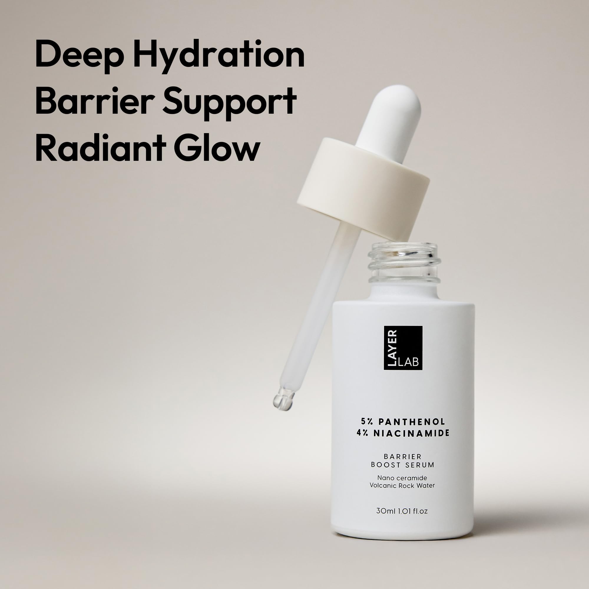 LAYERLAB Barrier Boost Serum – 5% Panthenol, 4% Niacinamide, Nano-Ceramide, Volcanic Water, 30ml