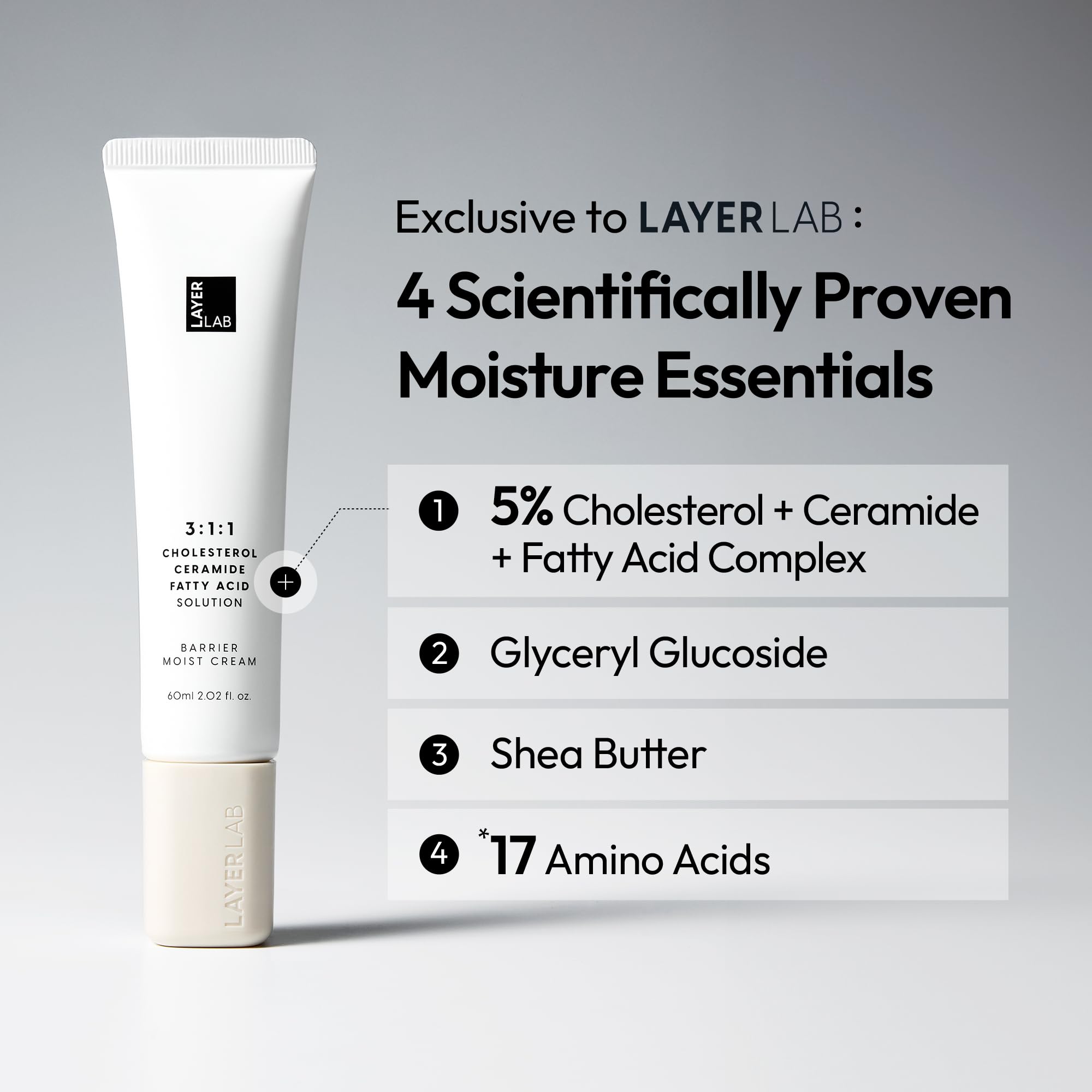 LAYERLAB Barrier Moist Cream — Up to 100H Hydration with Ceramide & Shea Butter (2.02 fl oz)