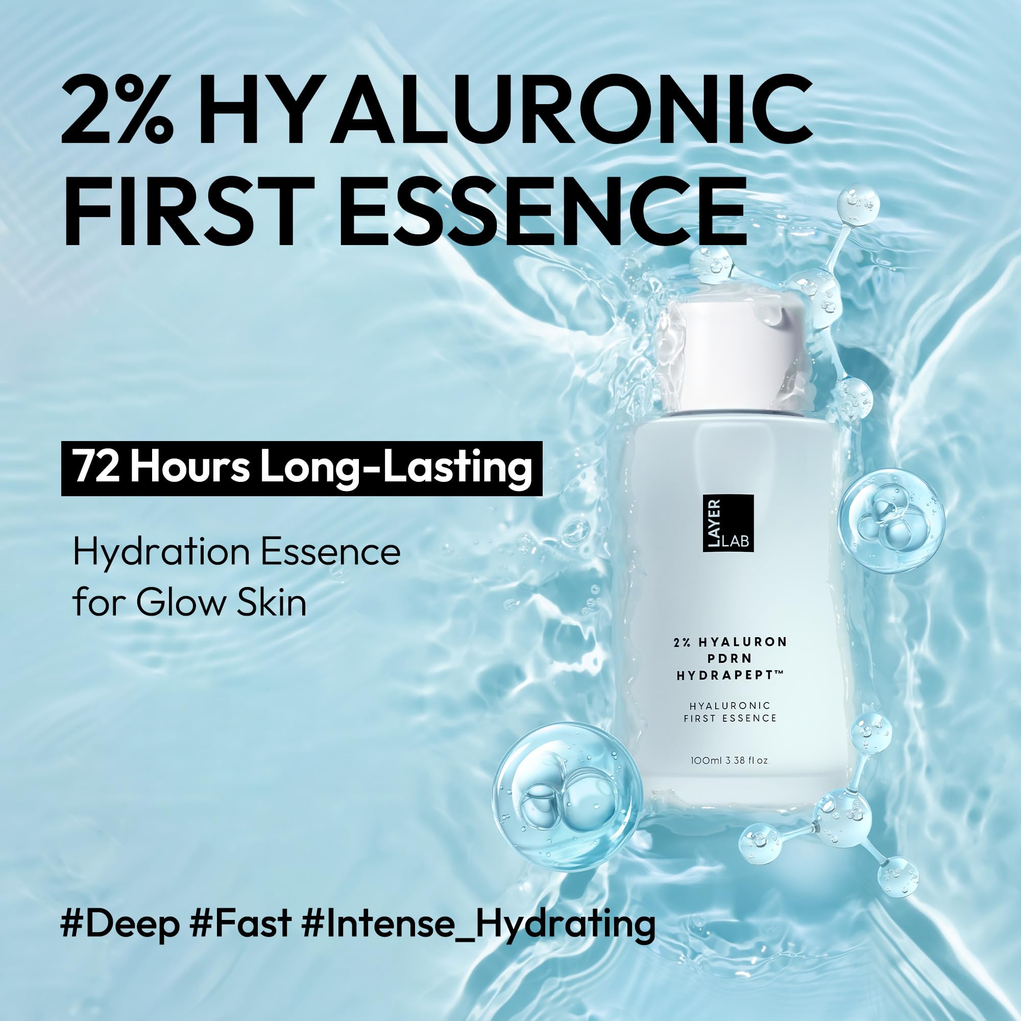 LAYERLAB Hyaluronic First Essence with PDRN & Peptides | 2% Triple HA Hydration