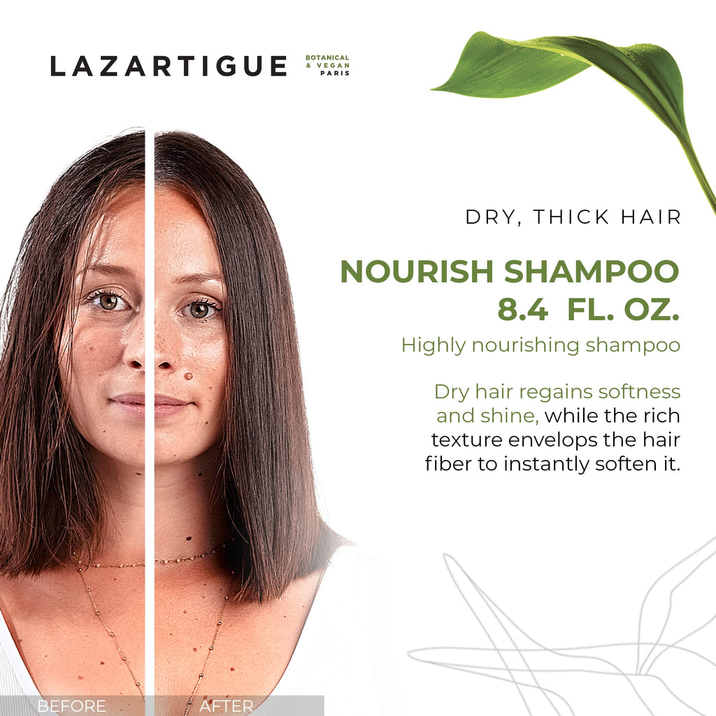 Lazartigue Nourish Shampoo – Shea & Babassu Butters, Intense Hydration for Dry Hair | Vegan, Sulfate & Silicone Free