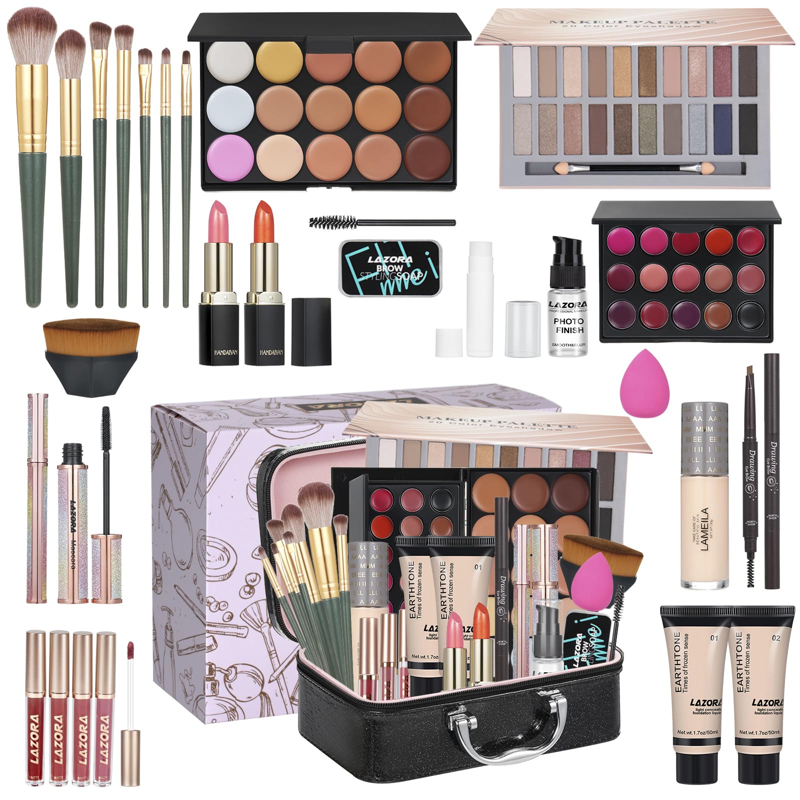 LAZORA Makeup Kit for Women – All-In-One Full Set Box2