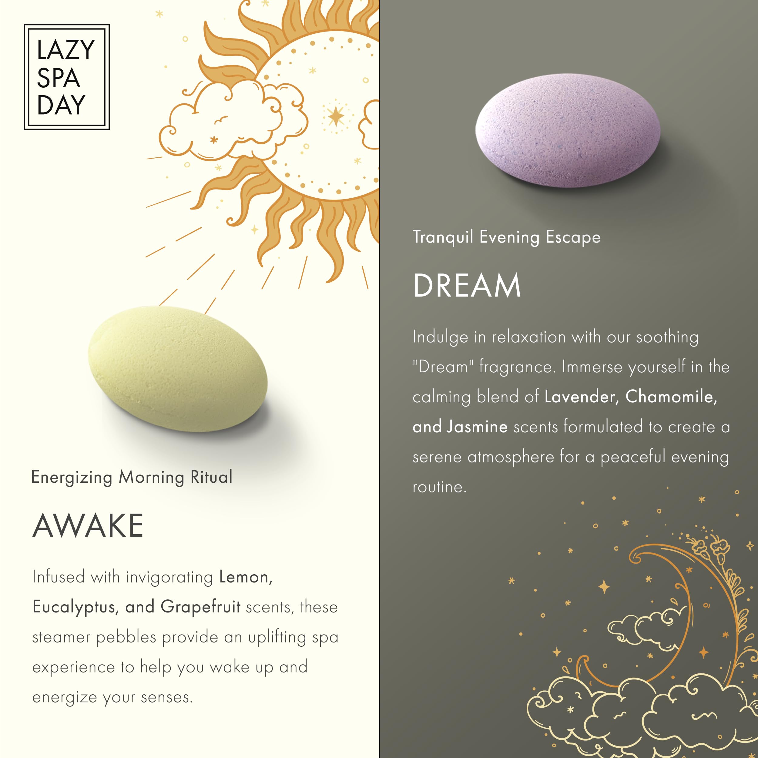Lazy Spa Day Awake & Dream Gift Set — 10-Piece Shower Steamers with Burlap Bag