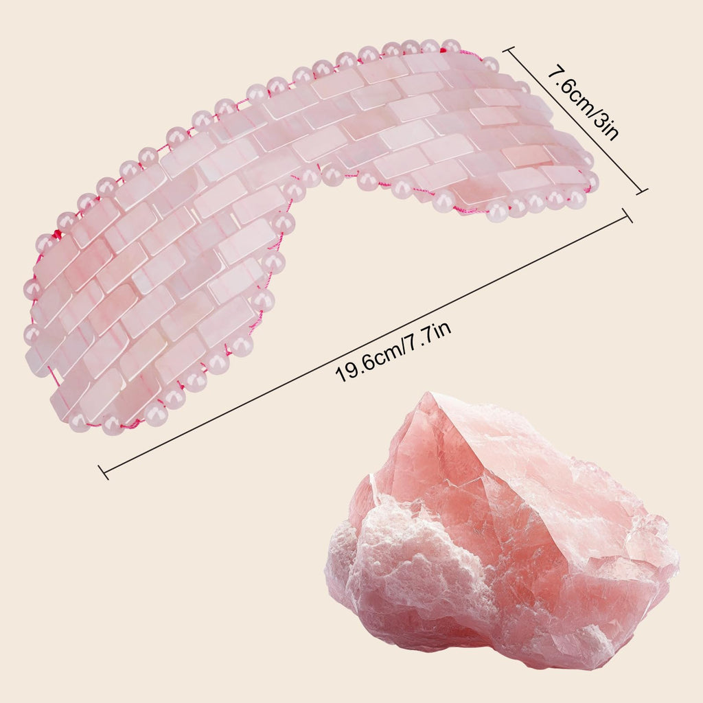 LazyGa Rose Quartz Eye Mask – Hot or Cold Therapy for Puffiness, Dark Circles