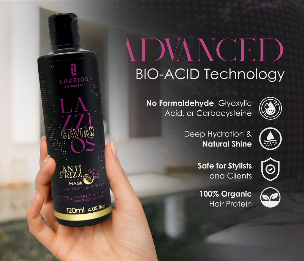 Lazzios Caviar Organic Hair Protein – Formaldehyde-Free Brazilian Keratin Treatment | 120 ml