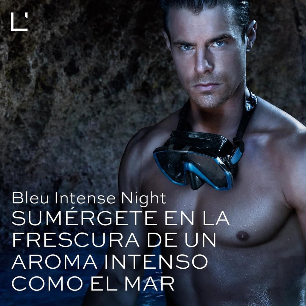 L'Bel Bleu Intense Night Eau de Toilette for Men – 100 ml (3.4 fl oz) Long-Lasting