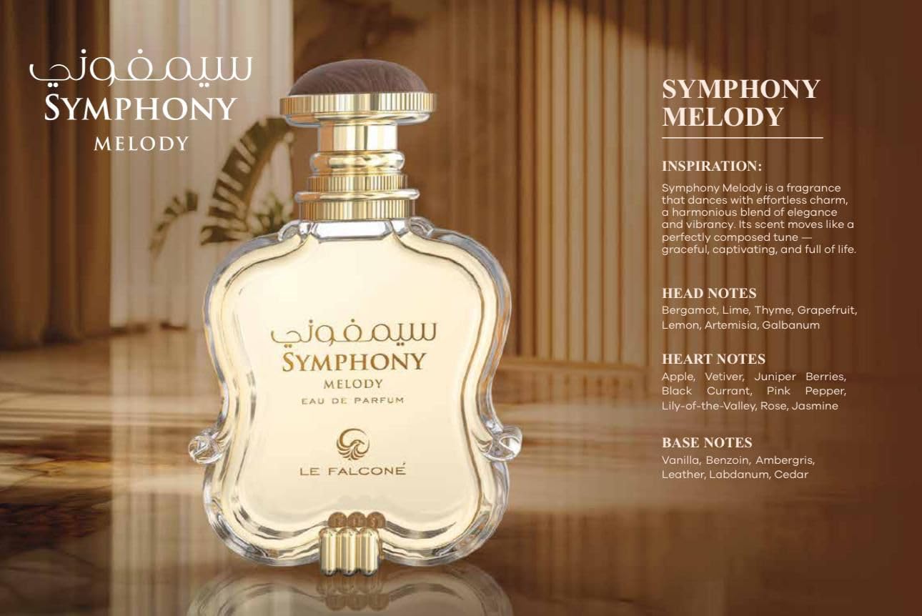 Le Falcone Symphony Melody Eau de Parfum – 3.4 oz | Raspberry, Rose & Vanilla