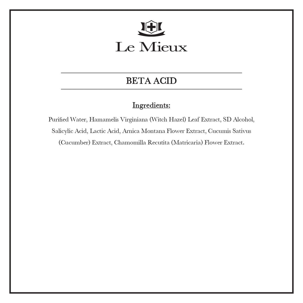 Le Mieux Beta Acid Toner: Salicylic & Lactic Acid Clarifying Solution (0.5 oz)