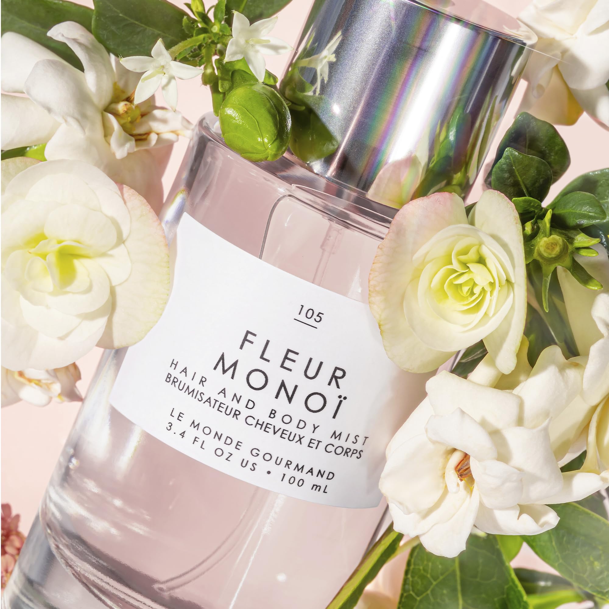 Le Monde Gourmand Fleur Monoi Hair & Body Mist – 3.4oz (100ml) | Gardenia, Coconut & Neroli