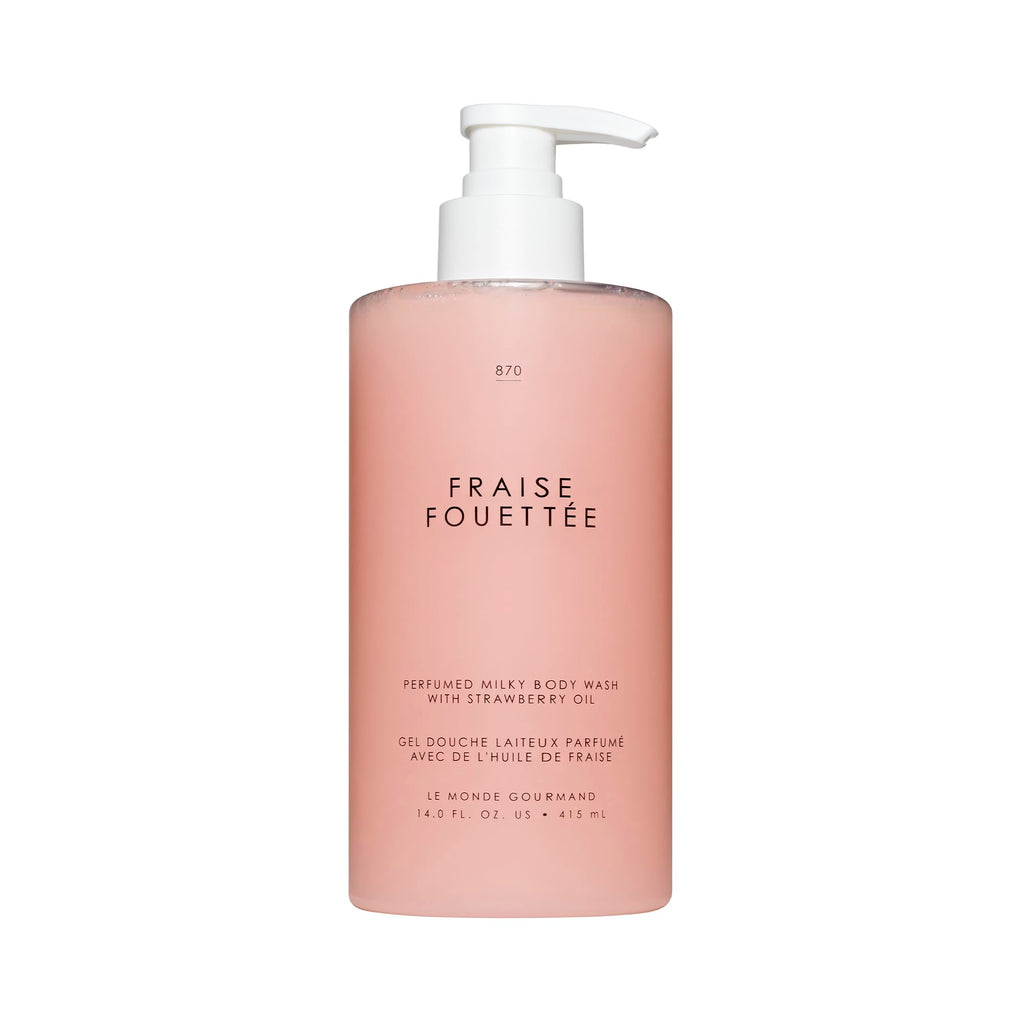 Le Monde Gourmand Strawberry Whipped Milky Body Wash – 14 oz / 414 ml | Vanilla, Strawberry & Sugar Notes | Vegan & Cruelty-Free
