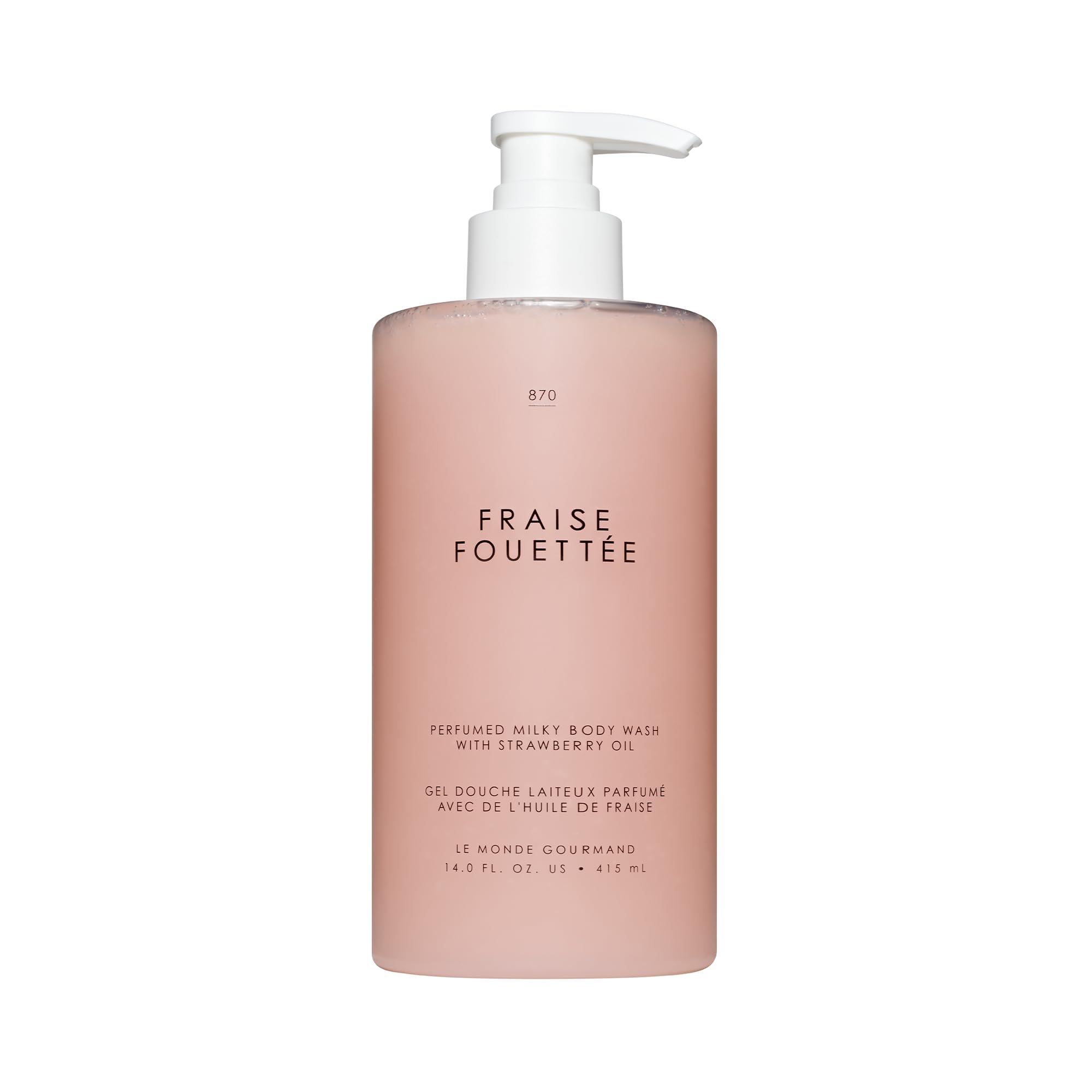Le Monde Gourmand Strawberry Whipped Milky Body Wash – 14 oz / 414 ml | Vanilla, Strawberry & Sugar Notes | Vegan & Cruelty-Free
