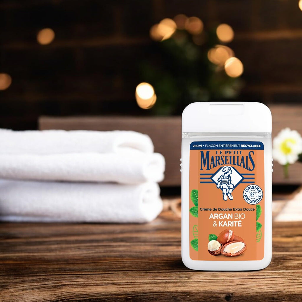 Le Petit Marseillais Argan BIO & Karite Body Wash 8oz | Hydrating Organic Argan Oil & Shea Butter