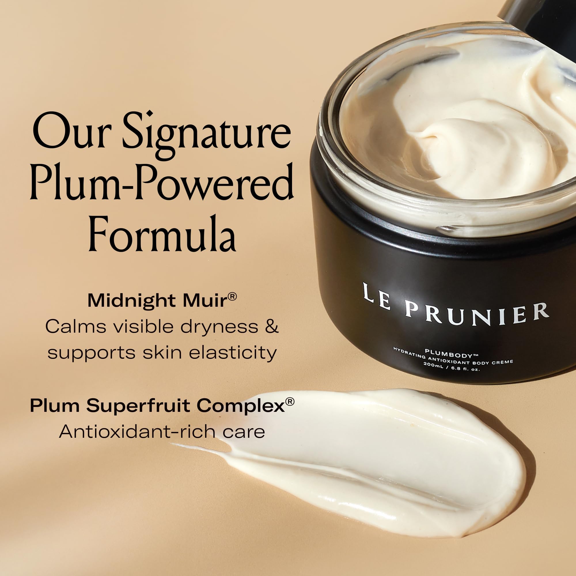 Le Prunier Plumbody – Clinically Proven Hydration & Firming Body Cream with Midnight Muir Plum Extract | Clean Vegan Lotion | 6.8 oz