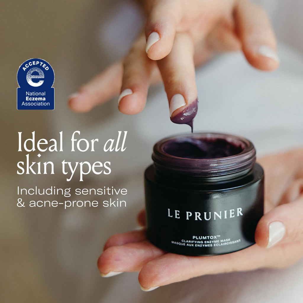 Le Prunier Plumtox Clarifying Enzyme Face Mask | Gentle AHA/BHA/PHA Exfoliation with Midnight Muir Plum Extract | Vegan Skincare | 2 fl oz