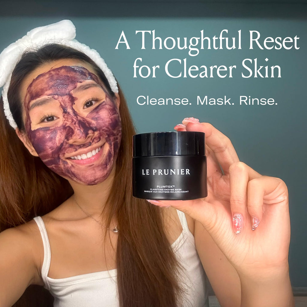 Le Prunier Plumtox Clarifying Enzyme Face Mask | Gentle AHA/BHA/PHA Exfoliation with Midnight Muir Plum Extract | Vegan Skincare | 2 fl oz