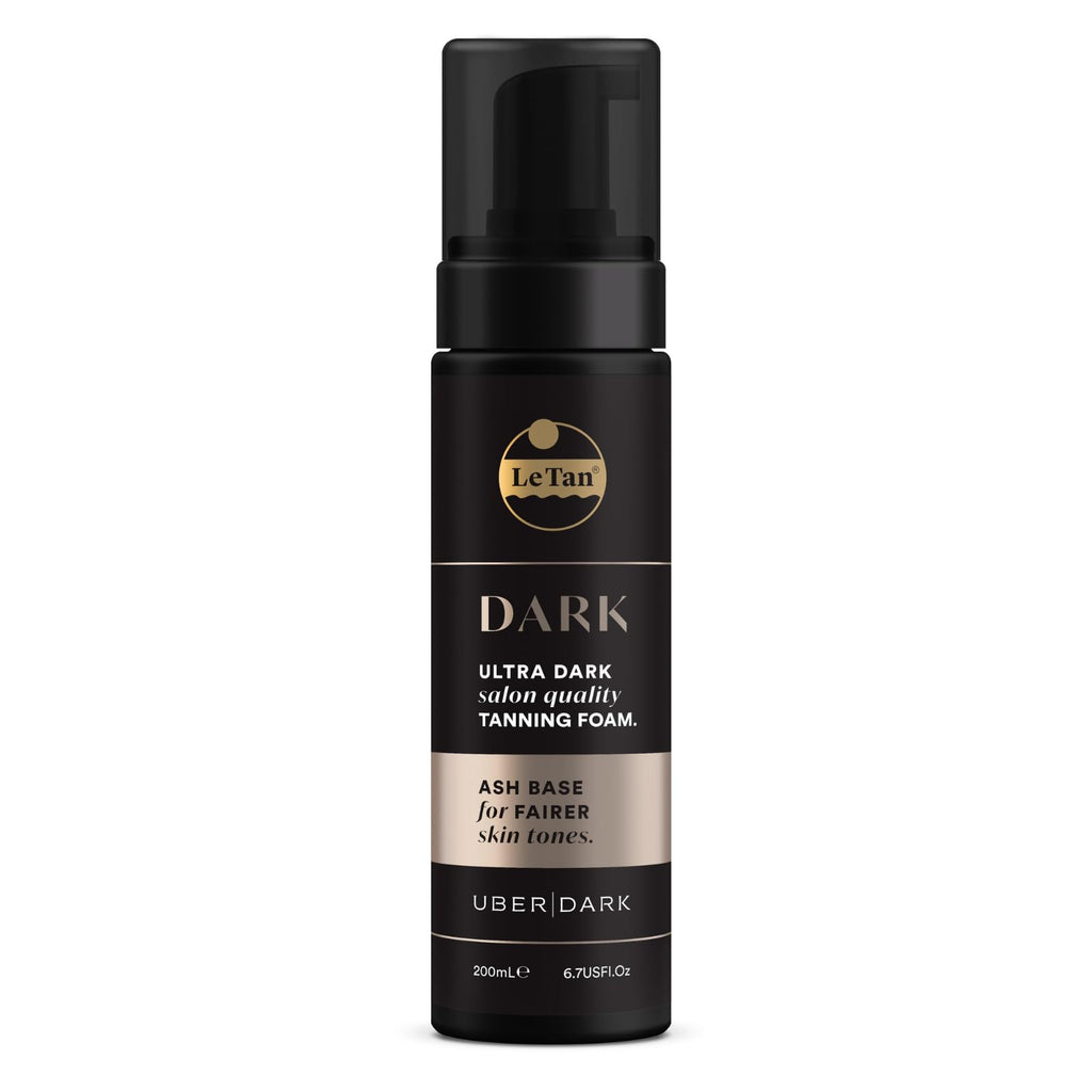 Le Tan Uber Dark Self Tanning Foam Ash Base – Deep Cool-Brown Tan (6.76 oz)