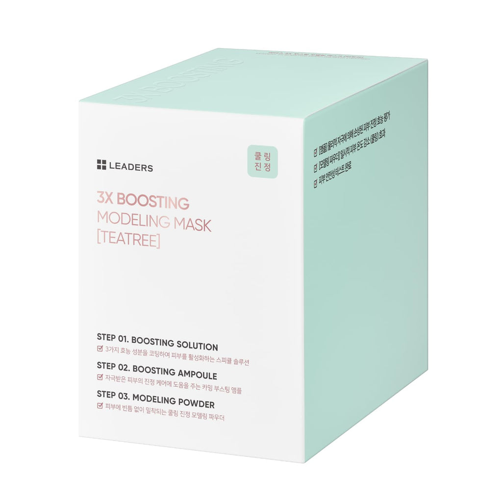 LEADERS 3X Boosting Modeling Mask – 3-Step Korean Skincare Set with Tea Tree (3-Pack)