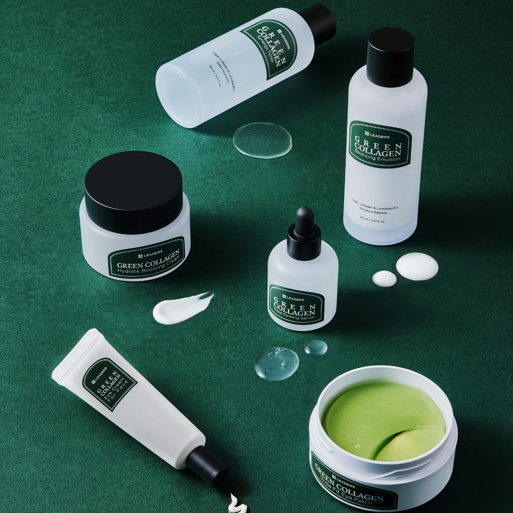 LEADERS Green Collagen Wide Fit Eye Patch – Vegan Hydrogel for Sensitive Skin & Multi-Area Firming