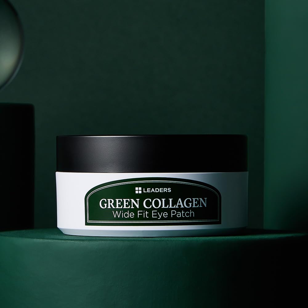 LEADERS Green Collagen Wide Fit Eye Patch – Vegan Hydrogel for Sensitive Skin & Multi-Area Firming