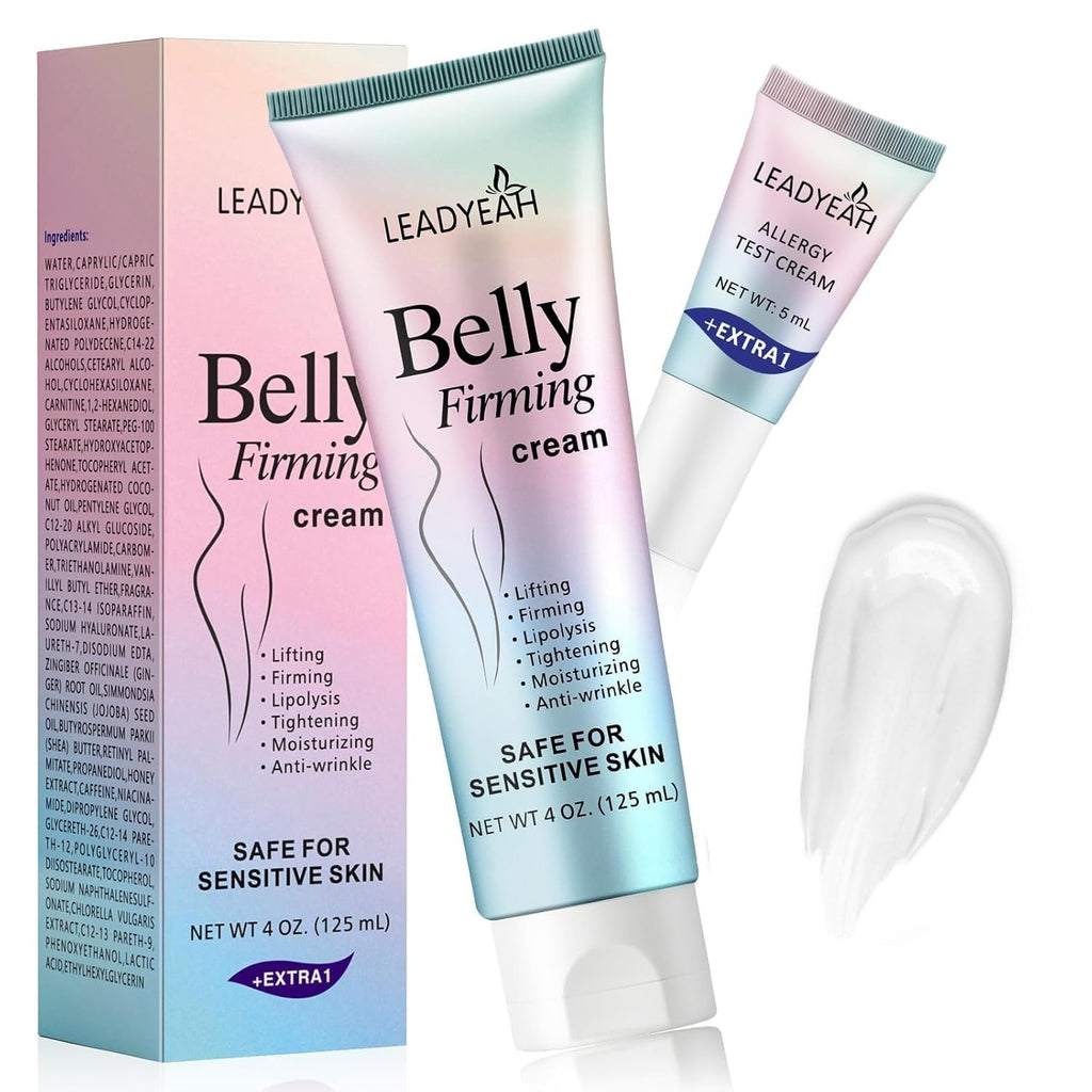 Leadyeah B Flat Belly Firming Cream – Firming, Moisturizing & Lifting for Stomach, Thighs & Butt (125 ml + 5 ml)