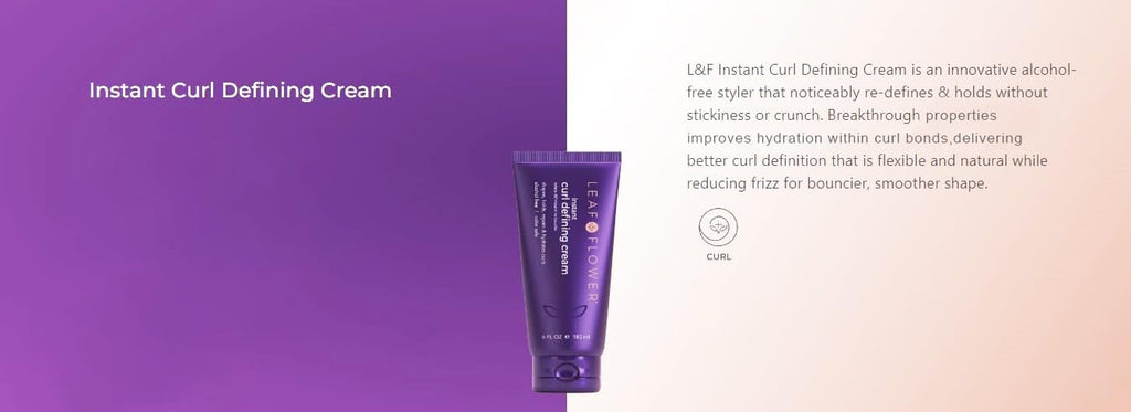 Leaf & Flower Instant Curl Defining Cream – Alcohol-Free Hydration & Flexible Hold (6oz/180ml)