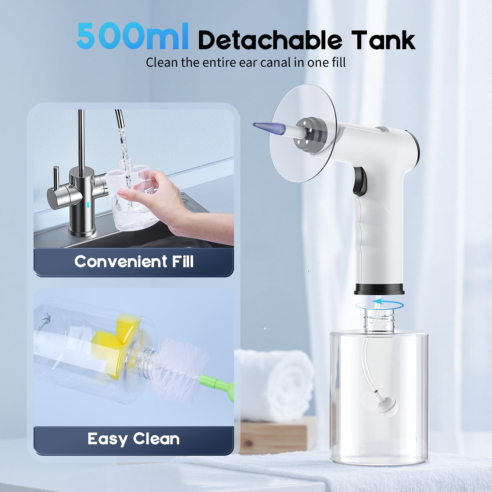 Lebbtl Ear Wax Removal Kit — Electric Ear Cleaning with Light, 4 Modes, Basin & 15 Tips