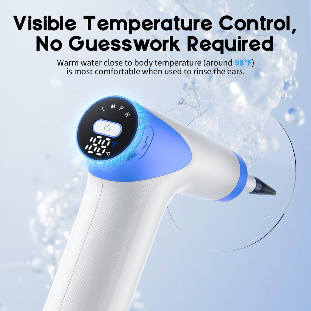 Lebbtl Ear Wax Removal Kit — 4 Modes, Digital Temperature Display, Safe Ear Irrigation System