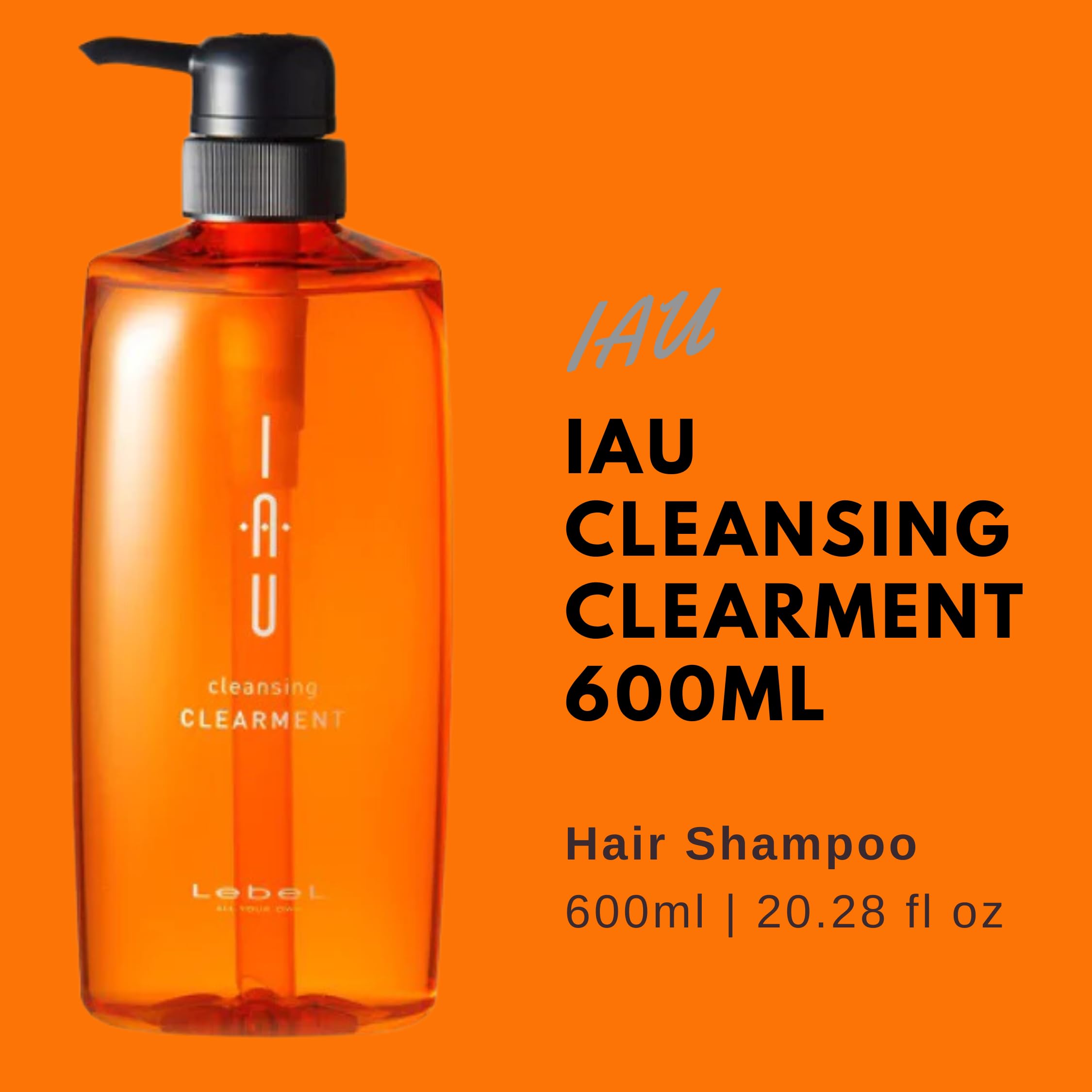 Lebel IAU Cleansing Clearment Shampoo – 600ml | Gentle Daily Cleansing, Silicone-Free