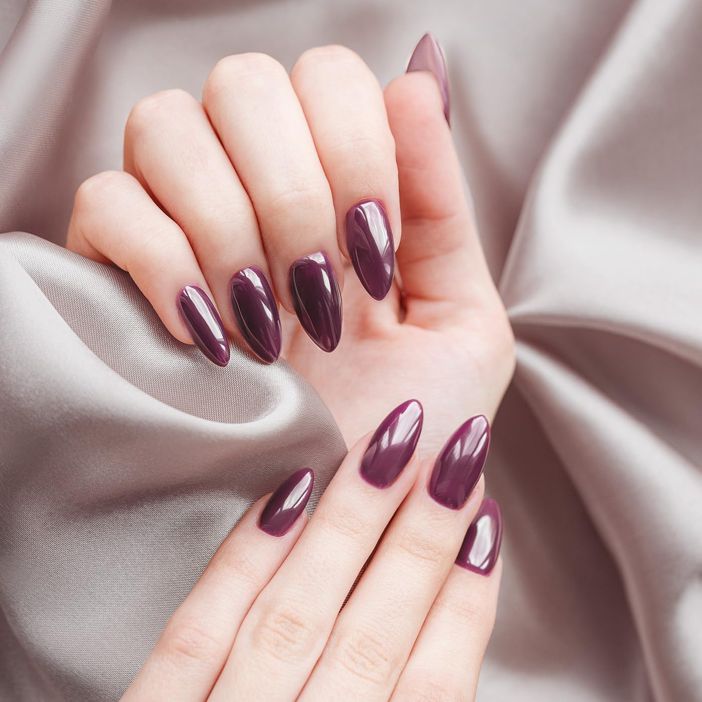 Lechat Gel Polish Antonella - Color & Top in One Coat, Dark Purple, High-Gloss
