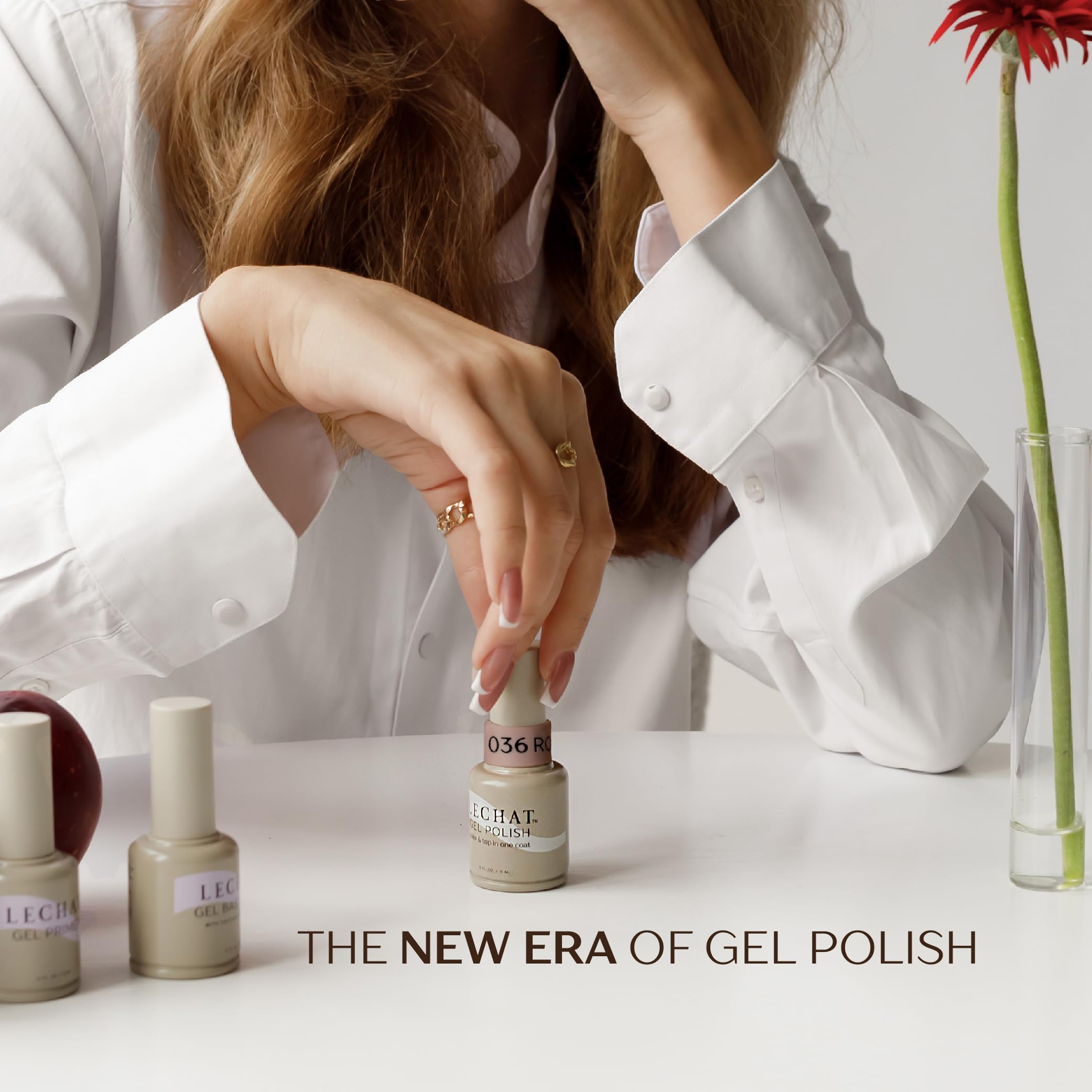 LECHAT Gel Polish Roan — Color & Top in One Coat, Shiny Long-Wear