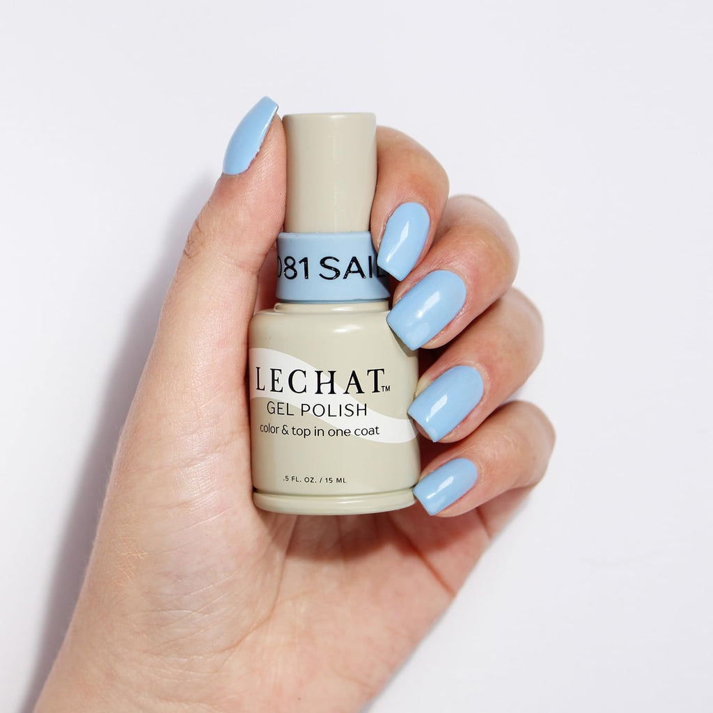 LECHAT Sail Away Gel Polish - One Coat Color & Top in Light Blue