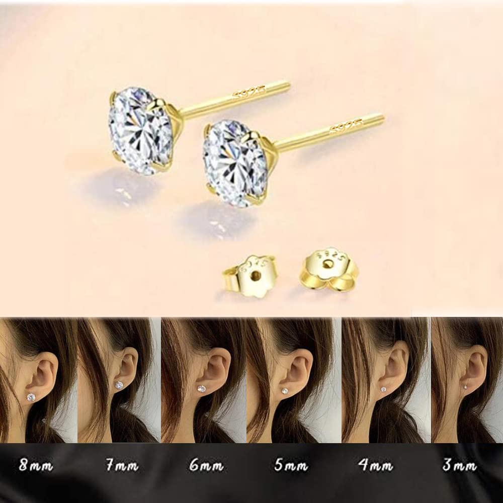 LECIEL Professional Ear Piercing Gun Kit – Reusable with 16 Pairs Hypoallergenic Earrings (6 Sterling Silver, 18K Yellow Gold-Plated + 10 Gun Studs)