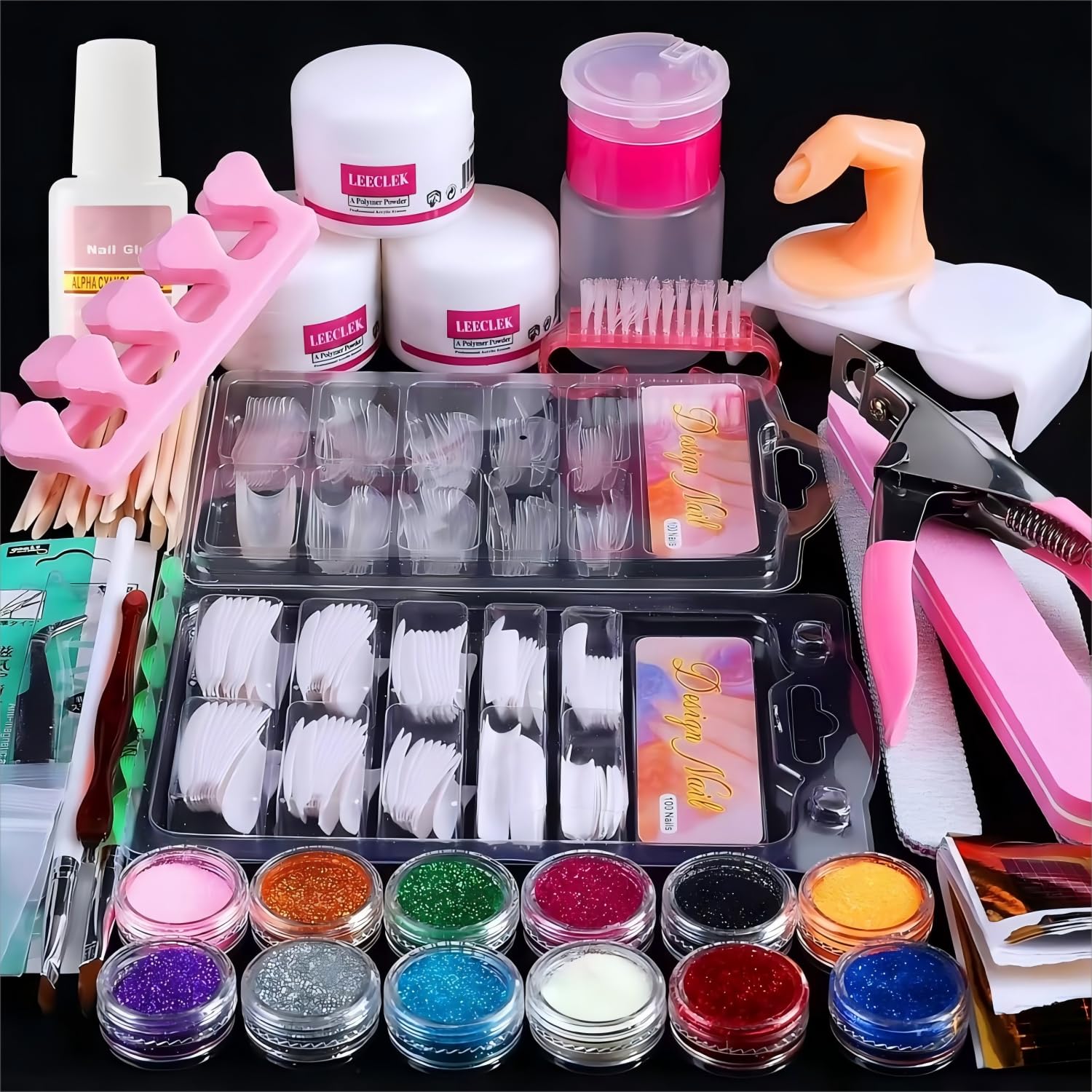 Leeclek Acrylic Nail Kit for Beginners – DIY Nail Art Set