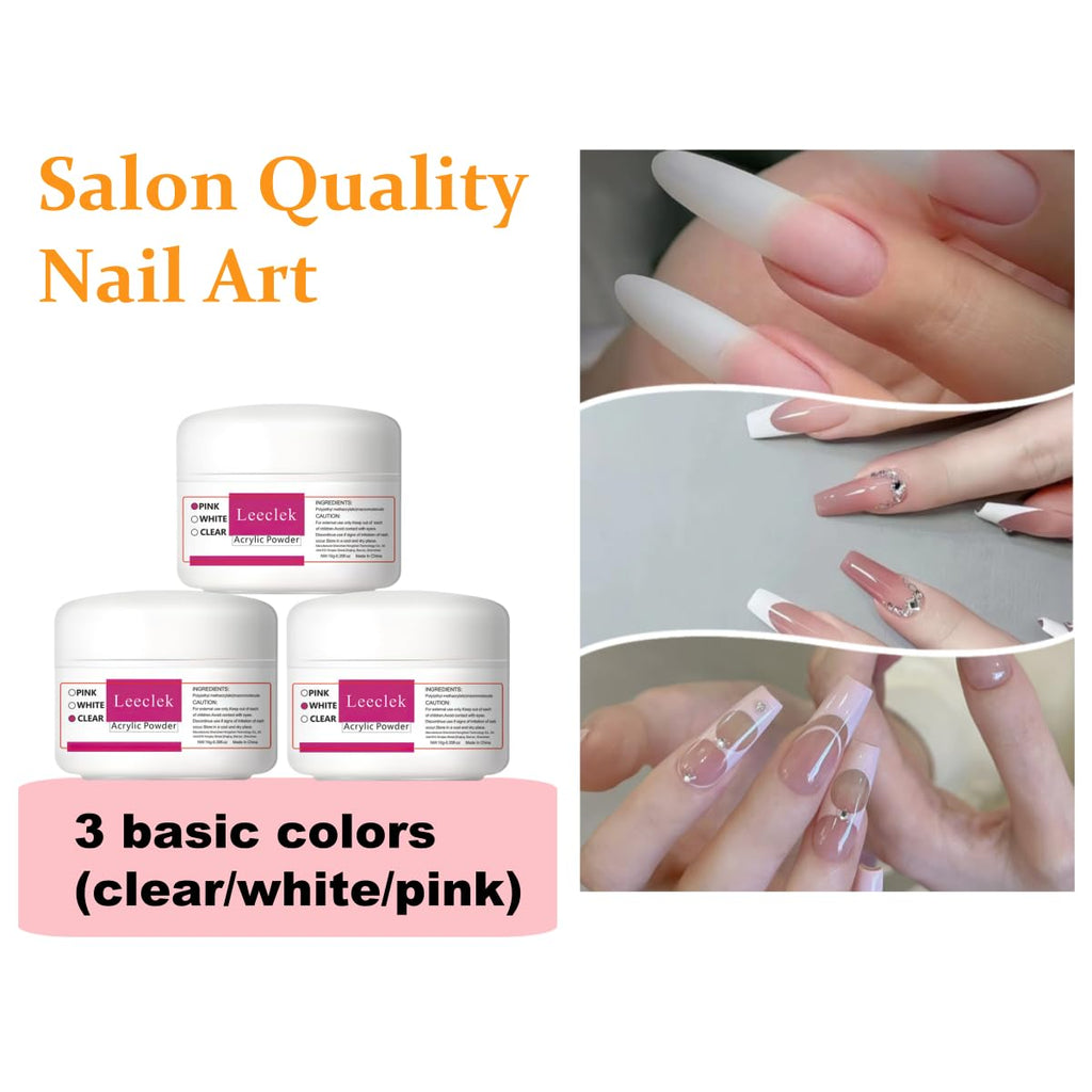Leeclek Acrylic Nail Kit for Beginners – DIY Nail Art Set