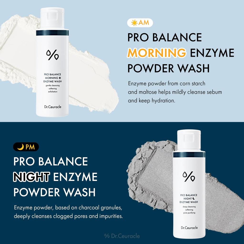 Dr.Ceuracle Day to Night Enzyme Powder Face Wash Set | Korean Natural Enzyme Powder by Leegeehaam