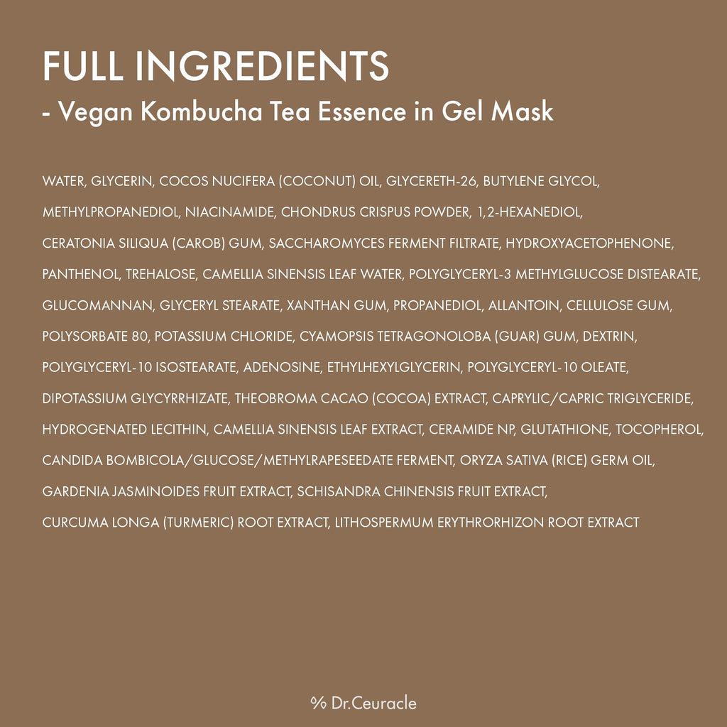 Leegeehaam Dr.Ceuracle Vegan Kombucha Gel Mask – Deep Hydration & Glass Glow Skin (4 Count)