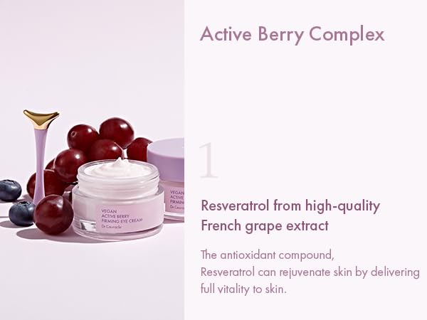 Leegeehaam Dr.Ceuracle Vegan Active Berry Eye Cream with Applicator – Hydrating Resveratrol Eye Treatment