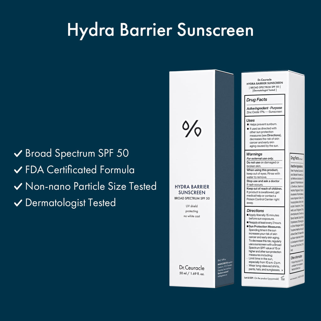 Leegeehaam Hydra Barrier Mineral Sunscreen SPF 50 – Zinc Oxide + Hyaluronic Acid, Dewy Glow